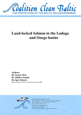 Land-Locked Salmon in the Ladoga and Onego Basins