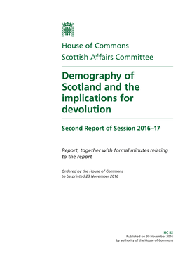 Demography of Scotland and the Implications for Devolution