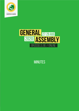 General Assembly 2020 This Document Has Been Assembled by the GA Presidency