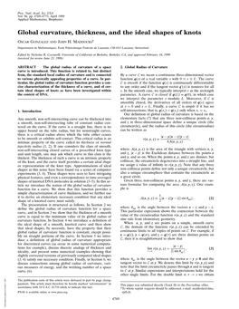 Global Curvature, Thickness, and the Ideal Shapes of Knots