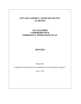 City of Gadsden / Etowah County Alabama All Hazards Comprehensive Emergency Operations Plan 2019-2024