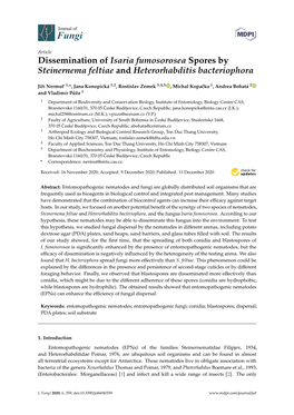 Dissemination of Isaria Fumosorosea Spores by Steinernema Feltiae and Heterorhabditis Bacteriophora