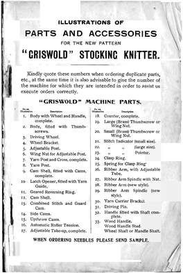 " Griswold " Stocking Knitter