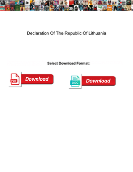 Declaration of the Republic of Lithuania