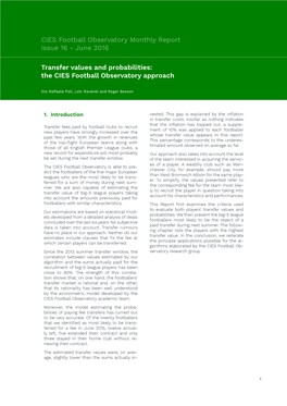 Transfer Values and Probabilities: the CIES Football Observatory Approach