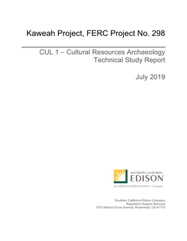 Kaweah Project, FERC Project No. 298