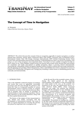 The Concept of Time in Navigation