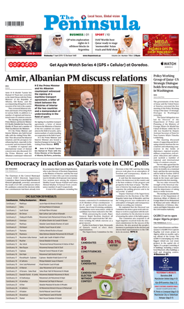 Amir, Albanian PM Discuss Relations
