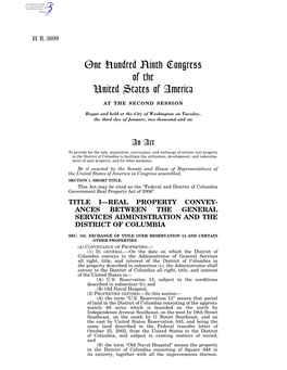 One Hundred Ninth Congress of the United States of America