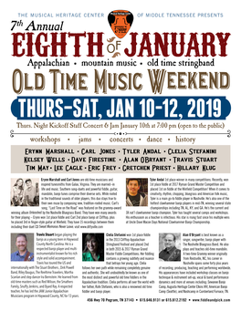 THURS–SAT, JAN 10-12, 2019 Thurs