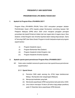 Apakah Itu Program Khas JPA-MARA 2021?