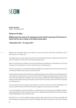 Flying Over the Abyss NEON Presents the Works of 34 Contemporary Artists and the Manuscript of the Saviors of God for the First