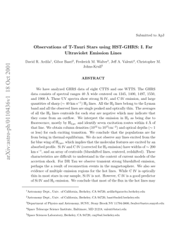 Observations of T-Tauri Stars Using HST-GHRS: I. Far Ultraviolet