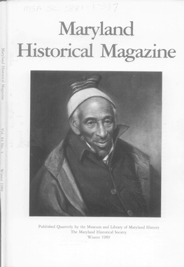 Maryland Historical Magazine, 1989, Volume 84, Issue No. 4
