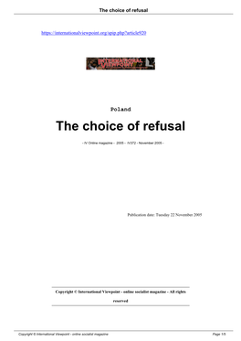 The Choice of Refusal