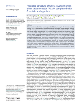 Predicted Structure of Fully Activated Human Bitter Taste Receptor TAS2R4