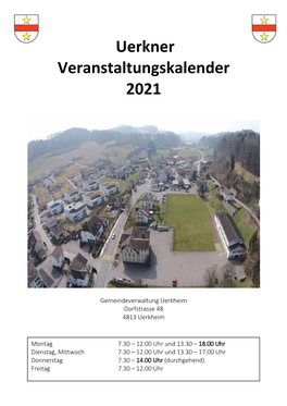 Uerkner Veranstaltungskalender 2021