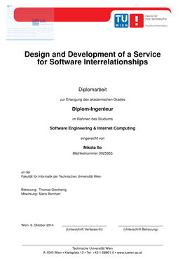 Design and Development of a Service for Software Interrelationships