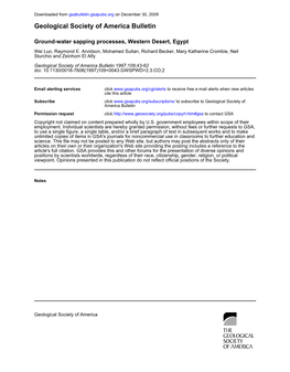 Ground-Water Sapping Processes, Western Desert, Egypt