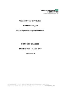 Western Power Distribution (East Midlands) Plc Use of System