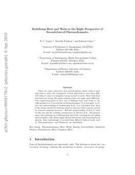 Arxiv:Physics/0604174V2 [Physics.Gen-Ph] 8 Apr 2010 Aso Hroyaisaeuieslyvld H Rtlwi Bu T About Is ﬁrst-Law the Valid