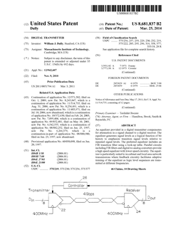 (12) United States Patent (10) Patent No.: US 8,681,837 B2 Dally (45) Date of Patent: Mar