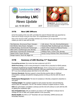 Bromley LMC News Update