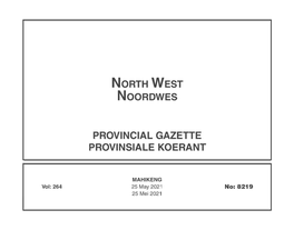 North West Noordwes Provincial Gazette