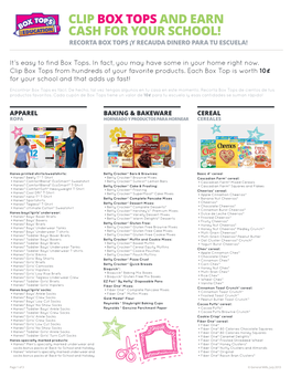 Clip Box Tops and Earn Cash for Your School!