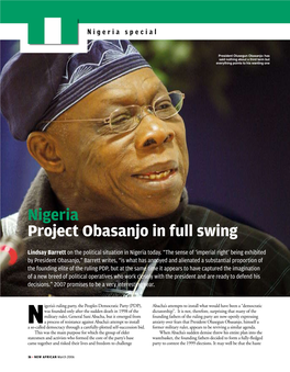 Nigeria Project Obasanjo in Full Swing