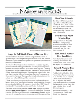 Narrow River Notes Tion (Awesome) Curriculum, and a Revised Narrow River Published Three Times Per Year by Handbook