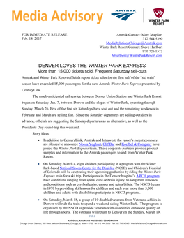 Denver Loves the Winter Park Express