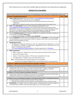 Student Visa Checklist