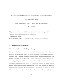 Automated Identification of Conserved Synteny After Whole Genome Duplication