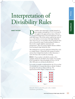 Interpretation of Divisibility Rules