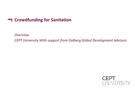 Crowdfunding for Sanitation