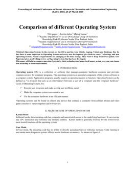 Comparison of Different Operating System