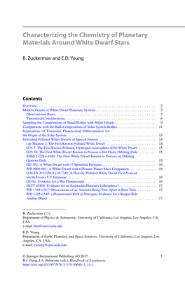 Zuckerman B. and Young E.D. (2017) Characterizing the Chemistry Of