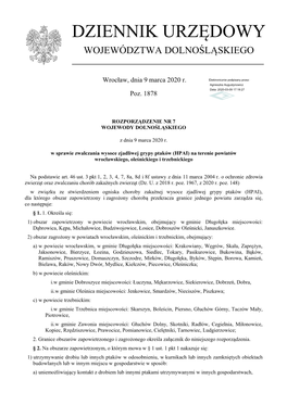 Rozporządzenie Wojewody Dolnośląskiego