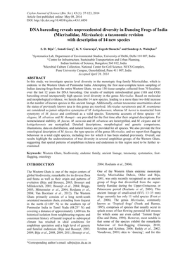 Micrixalidae, Micrixalus): a Taxonomic Revision with Description of 14 New Species