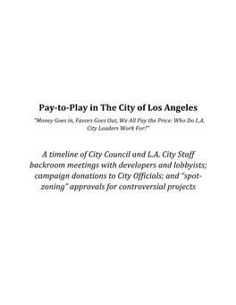 Pay-To-Play in the City of Los Angeles 