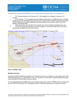 Tropical Cyclone Yasi Situation Update #1 31 January 2011