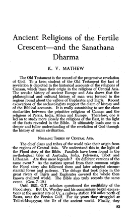 Ancient Religions of the Fertile Crescent and the Sanathana Dharma