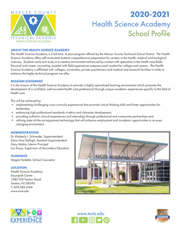 2020-2021 Health Science Academy School Profile HEALTH SCIENCE ACADEMY