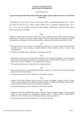 Uchwala Nr XLIV/257/14 Z Dnia 28 Maja 2014 R