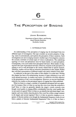 The Perception of Singing