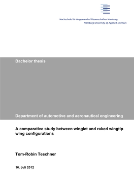 Bachelor Thesis Department of Automotive and Aeronautical