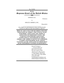 Brief Amici Curiae of the Recording Industry Association of America, Et Al. Filed