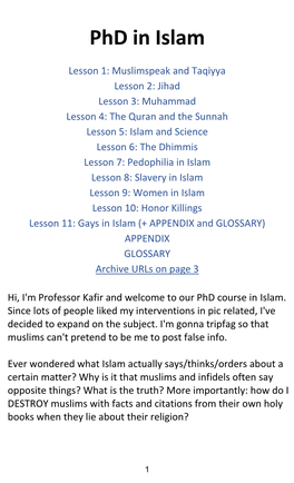 Phd in Islam