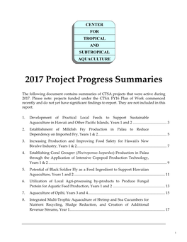 CTSA 2017 Project Summaries